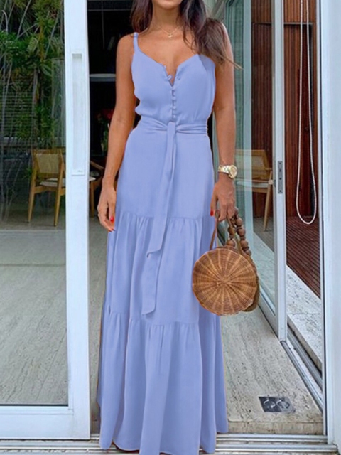 

URBANIC Women Blue Tiered Maxi Dress