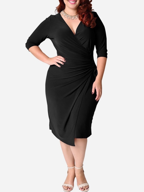 

URBANIC Black Midi Dress