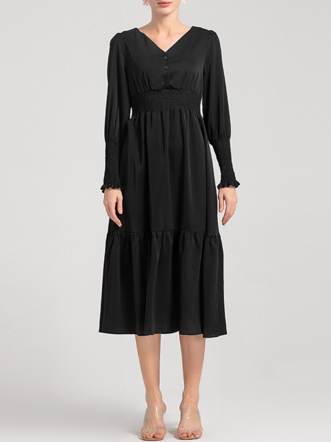 

URBANIC Black Midi Dress