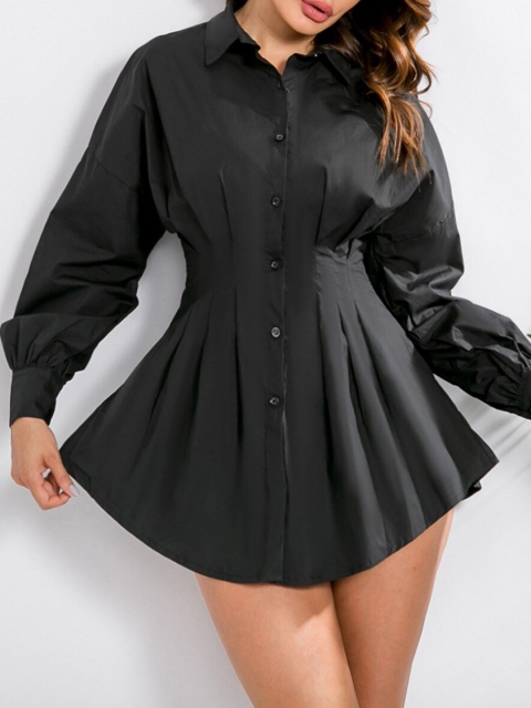 

URBANIC Black Shirt Mini Dress
