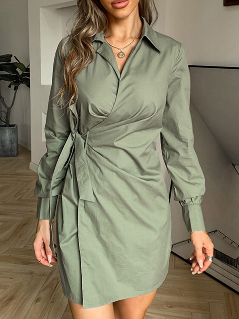 

URBANIC Olive Green Dress