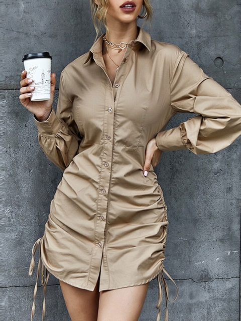 

URBANIC Khaki Shirt Dress