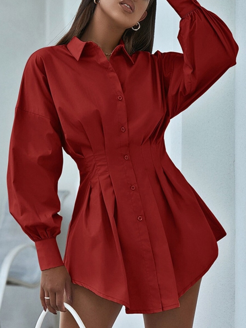 

URBANIC Women Red Shirt Mini Dress