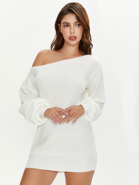 

URBANIC White Sheath Mini Dress