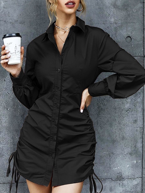 

URBANIC Black Shirt Dress