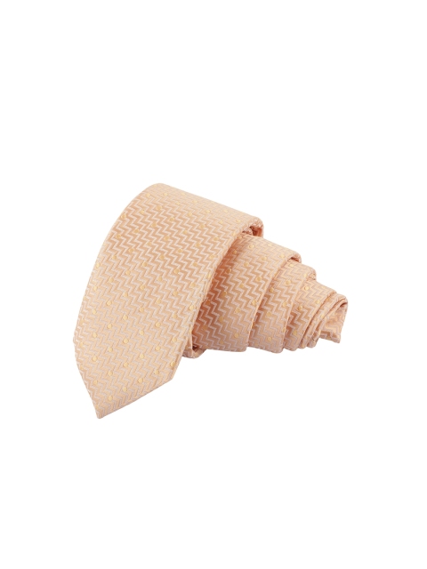

Alvaro Castagnino Men Beige Woven Design Skinny Tie