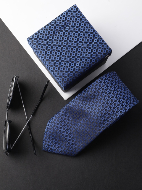 

Alvaro Castagnino Men Blue Woven Design Skinny Tie