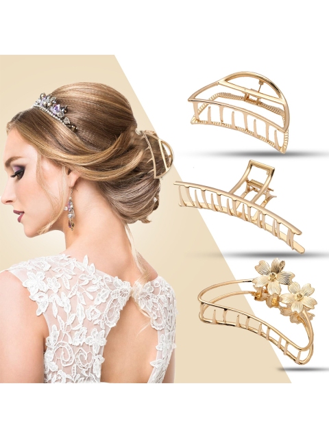 

Krelin Women Gold-Toned Set of 3 Claw Clips