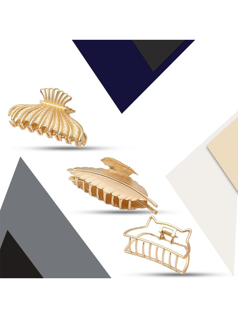 

Krelin Women Gold-Toned Set of 3 Claw Clips