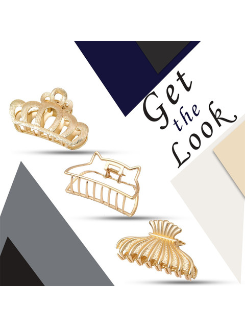 

Krelin Women Gold-Toned Set of 3 Claw Clips