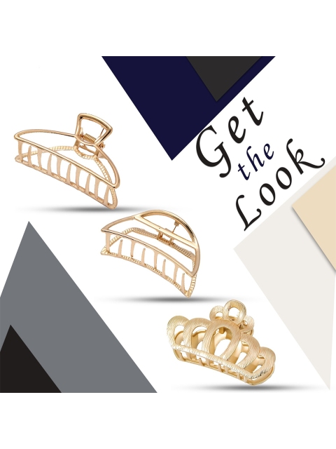 

Krelin Women Set Of 3 Gold-Toned Claw Clip