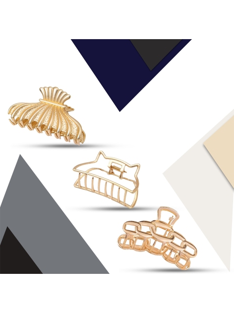 

Krelin Women Gold-Toned Set of 3 Claw Clips