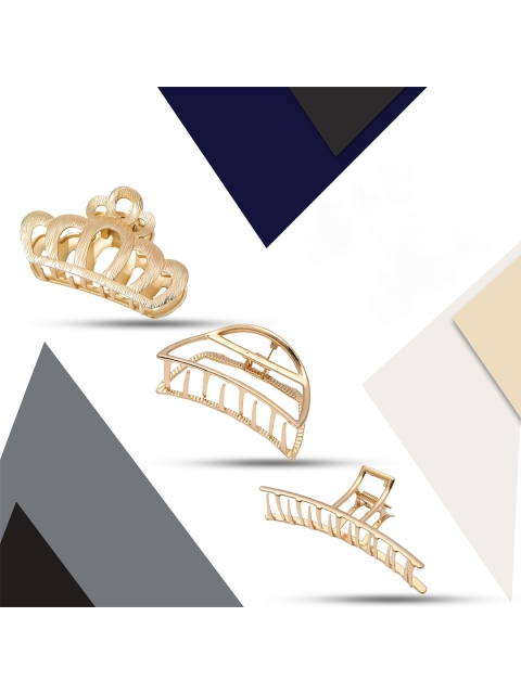 

Krelin Women Gold-Toned Set of 3 Claw Clips