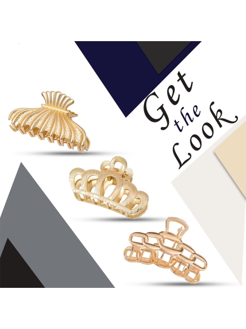 

Krelin Women Gold-Toned Set of 3 Claw Clips
