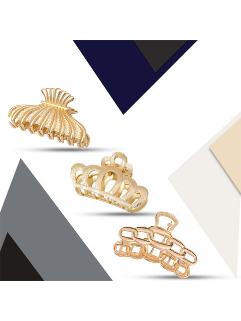 

Krelin Women Gold-Toned Set of 3 Claw Clips