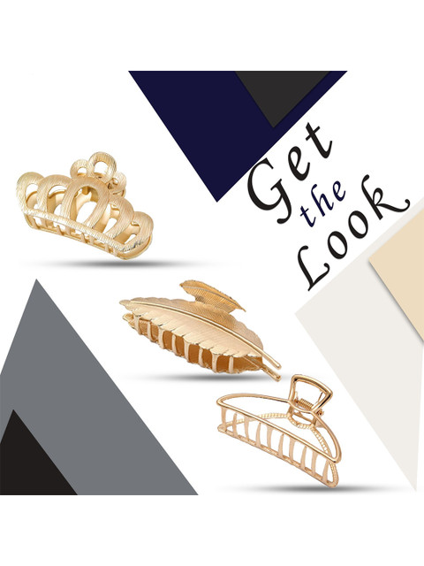 

Krelin Women Pack of 3 Gold-Toned Claw Clips