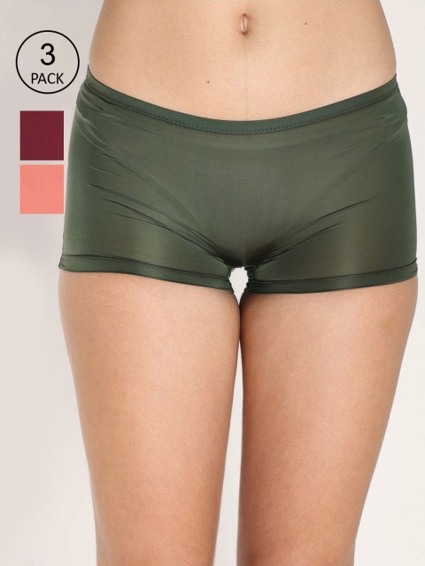 

Reveira Women Pack of 3 Assorted Solid Boy Shorts