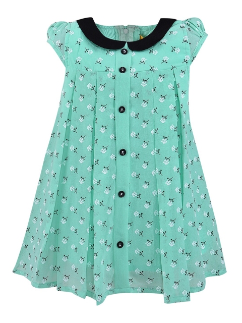 

Wish Karo Girls Sea Green Peter Pan Collar A-Line Dress