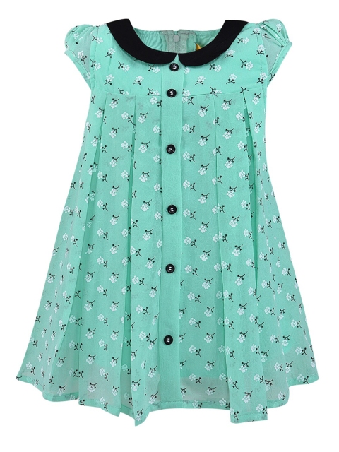 

Wish Karo Sea Green Peter Pan Collar A-Line Dress