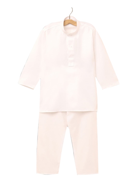 

Hopscotch Boys Off White Pure Cotton Kurta with Pyjamas