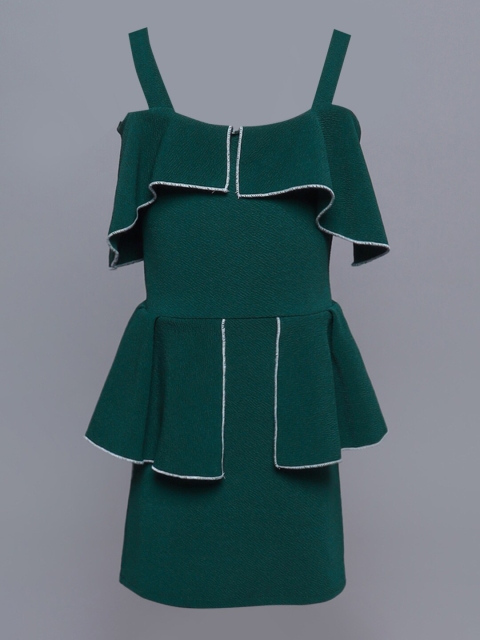 

Hopscotch Girls Green Solid Cotton Sleeveless Sheath Mini Dress