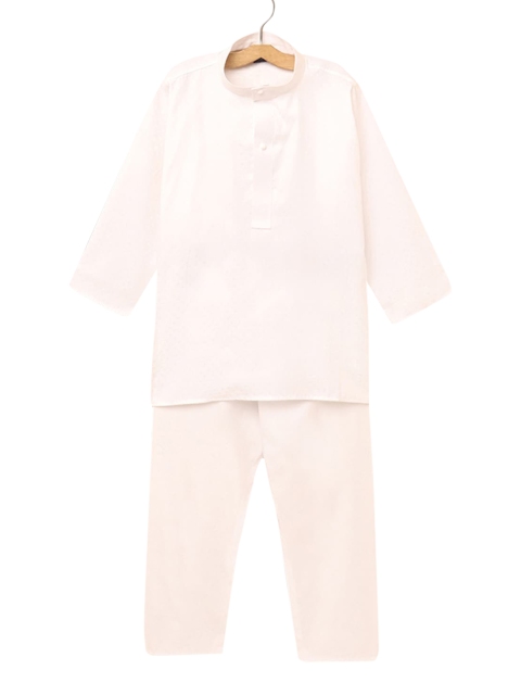 

Hopscotch Boys White Pure Cotton Kurta with Pyjamas