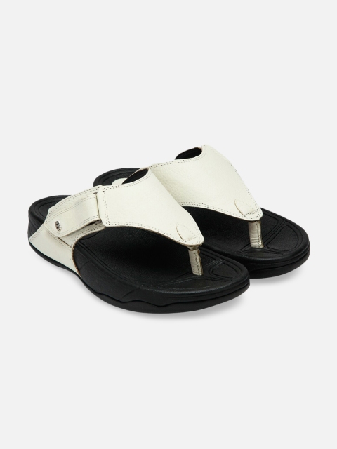 

ID Men White Colourblocked Leather Slip-On Sneakers