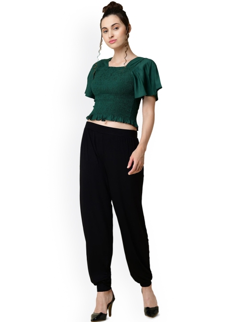 

NEWRIE Women Black Solid Harem Pant