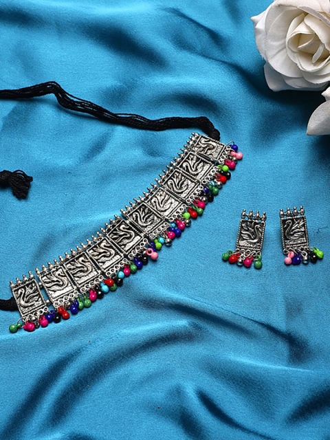 

KACY Silver-Plated Choker Handcrafted Jewellery Set