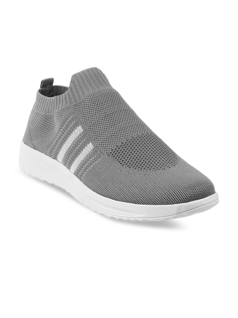 

ACTIV Men Grey Striped Slip-On Sneakers