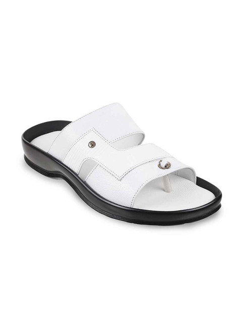 

Metro Men White & Black Leather Comfort Sandal