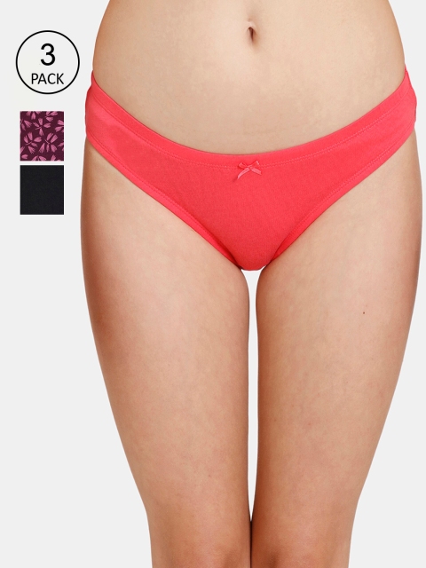 

Rosaline by Zivame Women Pack Of 3 Printed Bikini Briefs, Multi