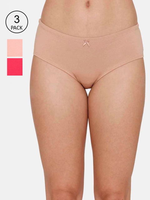 

Zivame Women Pack Of 3 Solid Hipster Briefs, Beige