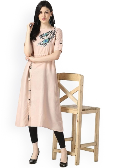 

RUHI FASHION Women Pink A-Line Kurta