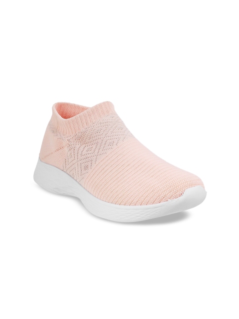 

ACTIV Women Peach-Coloured Woven Design Slip-On Sneakers