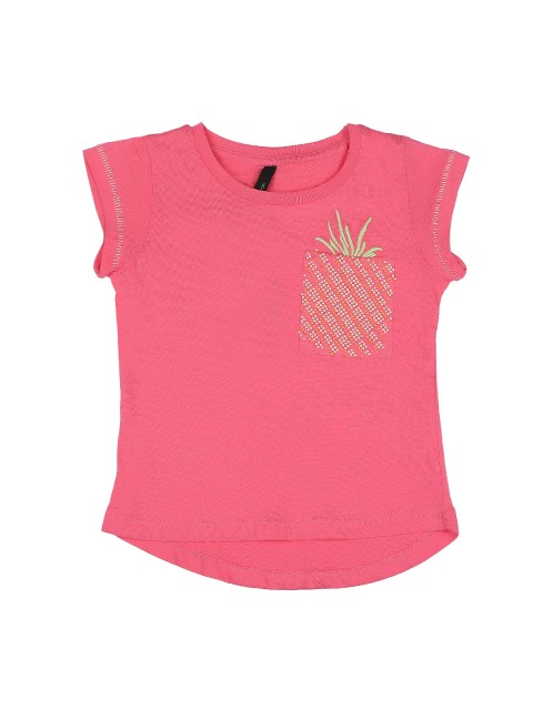 

United Colors of Benetton Girls Pink Self Design Top