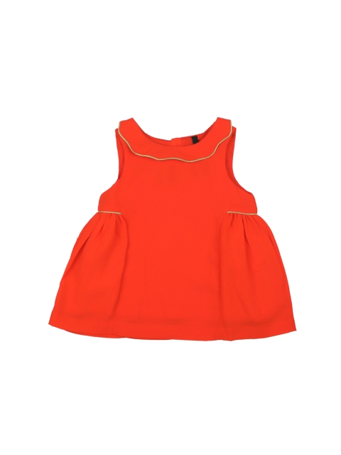 

United Colors of Benetton Girls Orange Solid A-Line Dress
