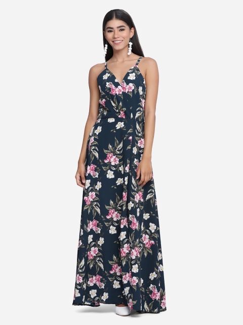 

SAKIA Grey Floral Crepe Maxi Dress