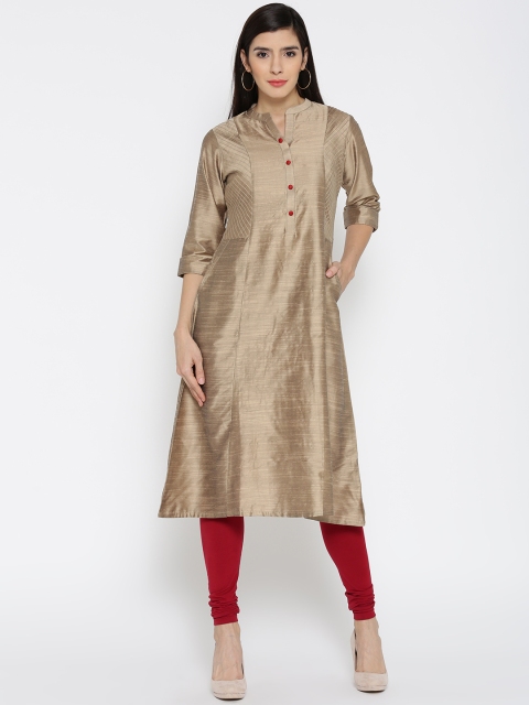 

Shree Women Beige Solid A-Line Kurta