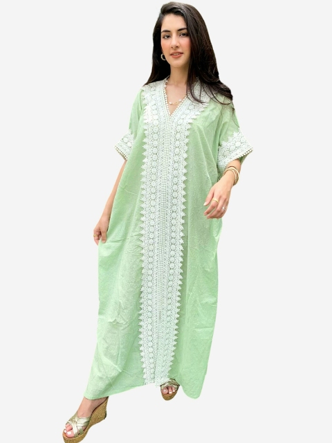 

Alaya By Stage3 Women Green Lace Patch Work Kurta