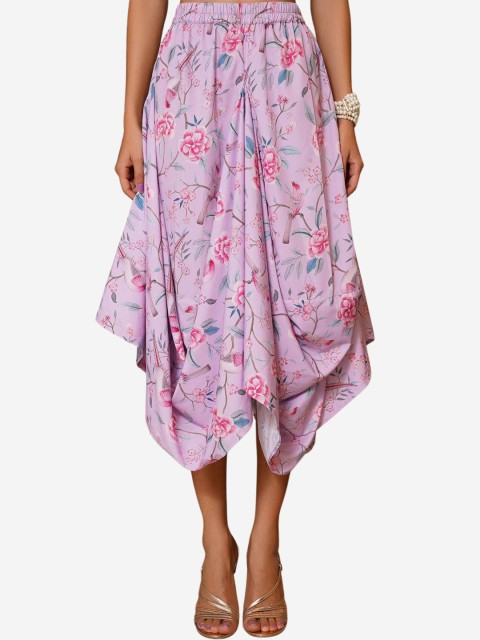 

Alaya By Stage3 Women Purple Floral Printed Dhoti Skirt