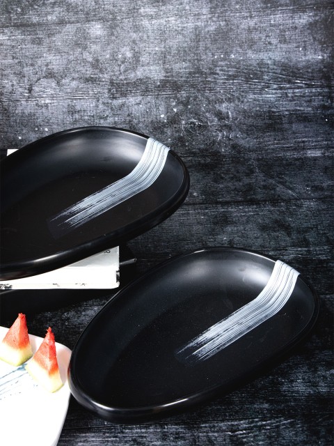 

Stehlen Black & Blue Pack of 2 Pieces Printed Melamine Glossy Bowls