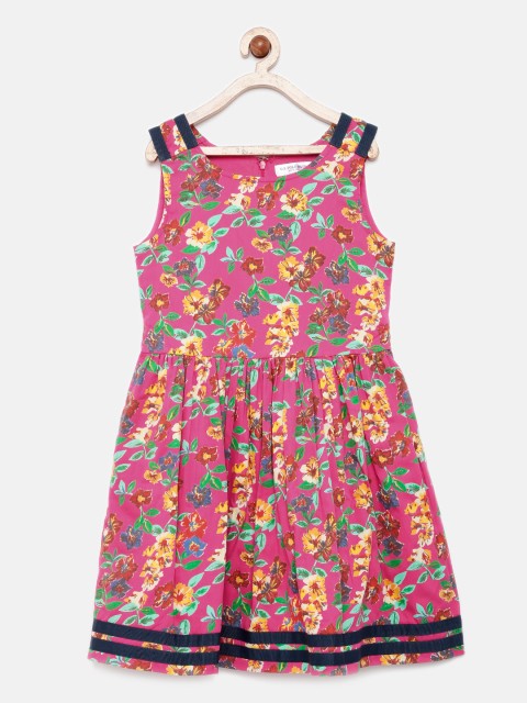

U.S. Polo Assn. Kids Girls Pink Printed Fit and Flare Dress