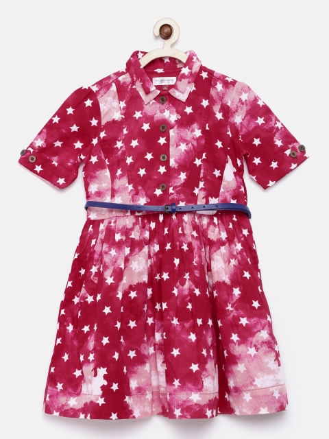 

U.S. Polo Assn. Kids Girls Pink Printed Shirt Dress