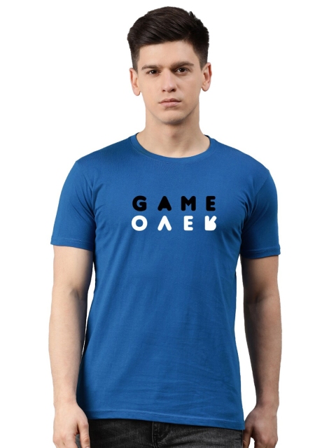 

UNSULLY Men Blue Typography Printed T-shirt