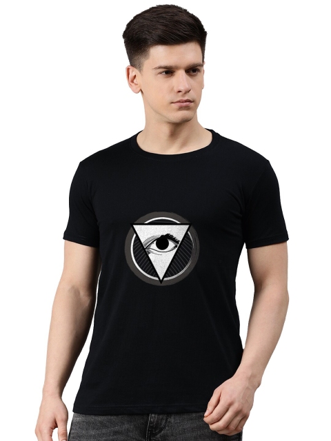 

UNSULLY Men Black Printed T-shirt