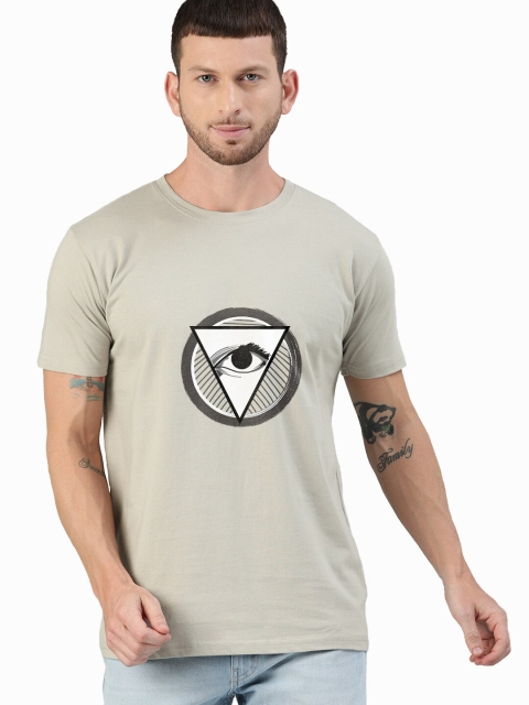 

UNSULLY Men Grey Printed Cotton T-shirt