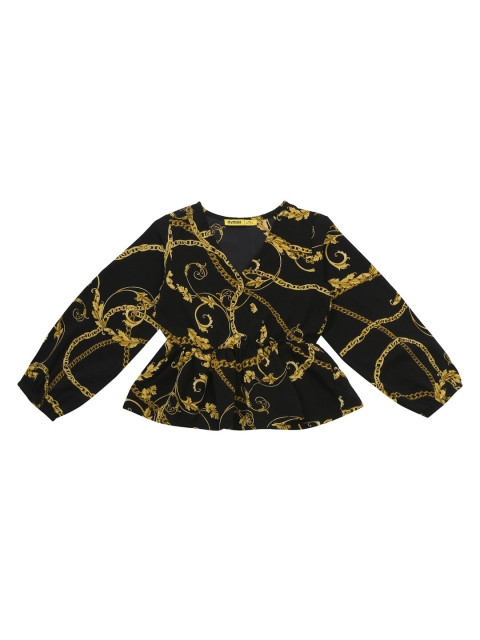 

NYNSH- PlusS Kids Black Floral Print Top
