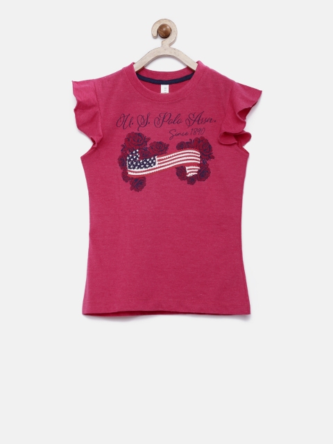 

U.S. Polo Assn. Kids Girls Pink Printed Top