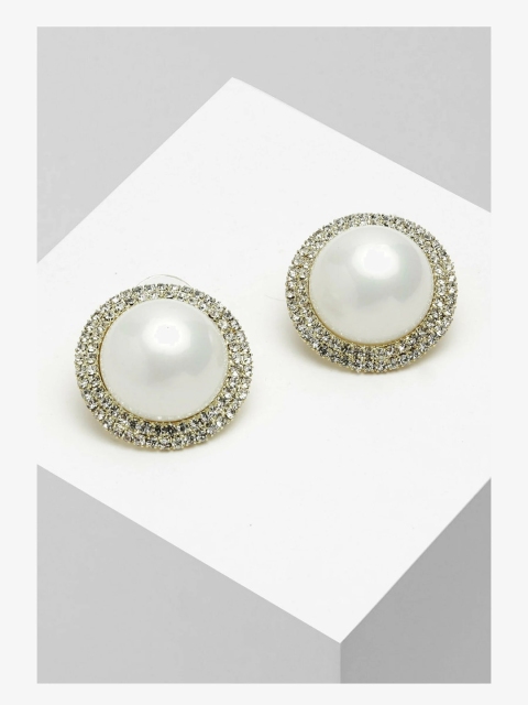 

AVANT-GARDE PARIS White Circular Studs Earrings